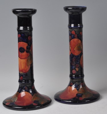 Lot 38 - A large pair of Moorcroft Pomegranate pottery...