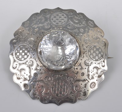 Lot 1131 - A white metal large circular Celtic brooch,...