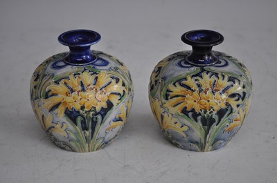 Lot 30 - A pair of Moorcroft Florian ware Cornflower...