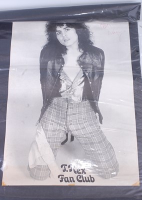 Lot 668 - A Marc Bolan fan club poster, signed top right...