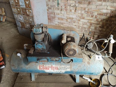 Lot 8 - Clarke Air Compressor & Tools (With Certificate)