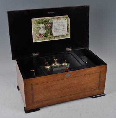 Lot 1201 - A circa 1900 Swiss satinwood cased music box,...