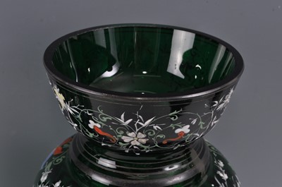 Lot 1032 - A pair of late Victorian green glass and...