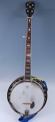 Lot 532 - A 5 string banjo having an 11'' head the ebony...