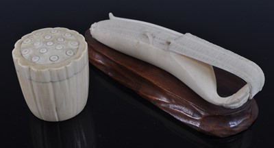 Lot 1242 - A Japanese Meiji period carved ivory model of...