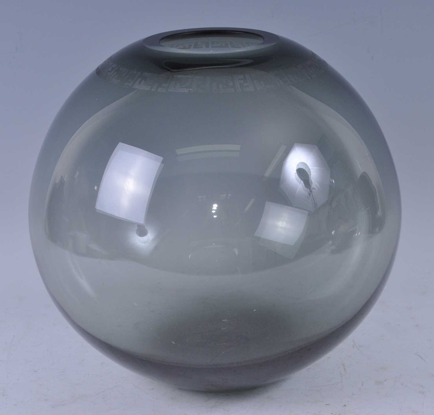 Lot 84 - Fendi - a contemporary smoky glass heavy vase,...