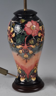 Lot 13 - A large Moorcroft pottery table lamp, in the...