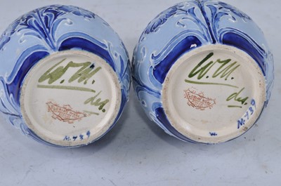 Lot 33 - A pair of Moorcroft pottery Florian ware twin...