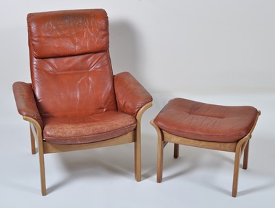 Lot 441 - Göte Möbler - a 1960s Swedish tan leather and...