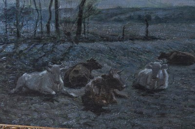 Lot 1309 - Richard Henry Brock (1871-1943) - Cattle on...