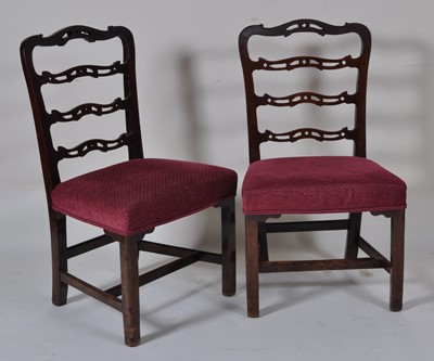 Lot 2578 - A set of six George III mahogany dining chairs,...