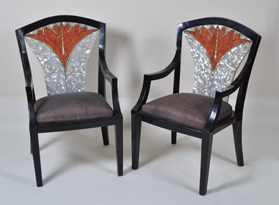 Lot 1334 - A pair of probably American Art Deco black...