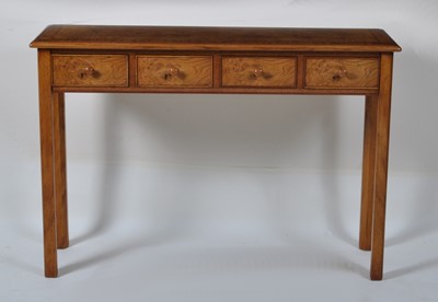 Lot 1390 - An oak and burr oak hall table, in the...