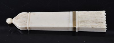 Lot 1187 - A Victorian ivory toothpick case, having...
