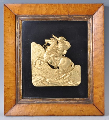 Lot 1208 - A 19th century cast gilt metal plaque of...