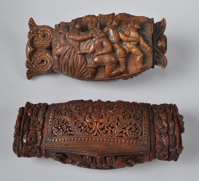 Lot 1207 - A continental carved coquilla nut...