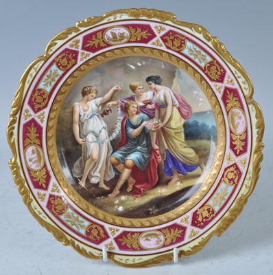 Lot 1029 - A late 19th century Vienna porcelain cabinet...