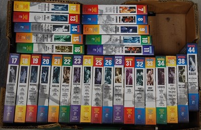 Lot 732 - Four boxes of boxing related VHS cassettes,...