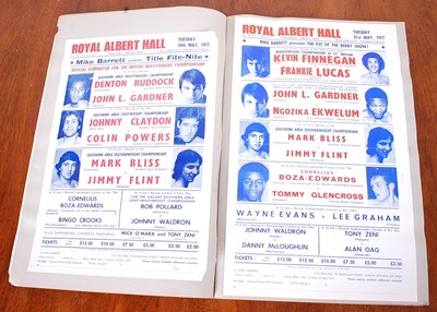 Lot 733 - A album of boxing match posters, dating from...