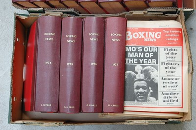 Lot 735 - Boxing News Weekly magazines, bound in yearly...