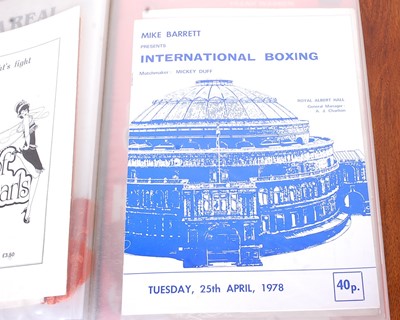Lot 746 - A folder of boxing programmes, to include The...