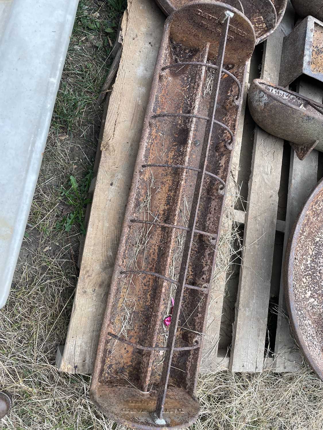 Lot 220 - 14 Section Cast Iron Pig Feeder 43 Inches Long...