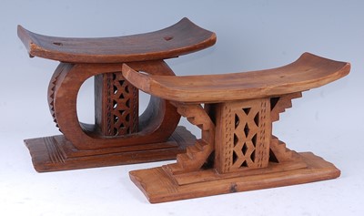 Lot 148 - An Asante "Queen Mother" type hardwood stool,...