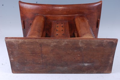 Lot 150 - A large carved hardwood "Kings" type stool,...