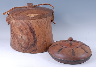 Lot 316 - A large South Seas hardwood food container and...