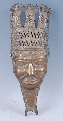 Lot 165 - An African cast copper alloy wall mask,...