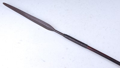 Lot 170 - An African war spear, having a 35cm flattened...