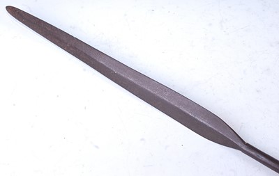 Lot 170 - An African war spear, having a 35cm flattened...