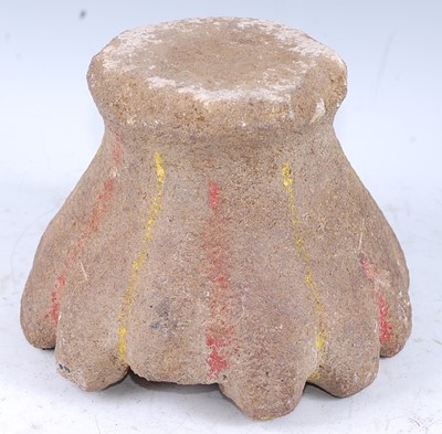 Lot 327 - A carved stone mortar, the deep circular bowl...