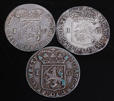 Lot 2154 - Netherlands, 1765 1 gulden, obv; Dutch lion...