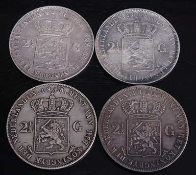 Lot 2155 - Netherlands, 1848 1 1/2 gulden, obv; Willem II,...