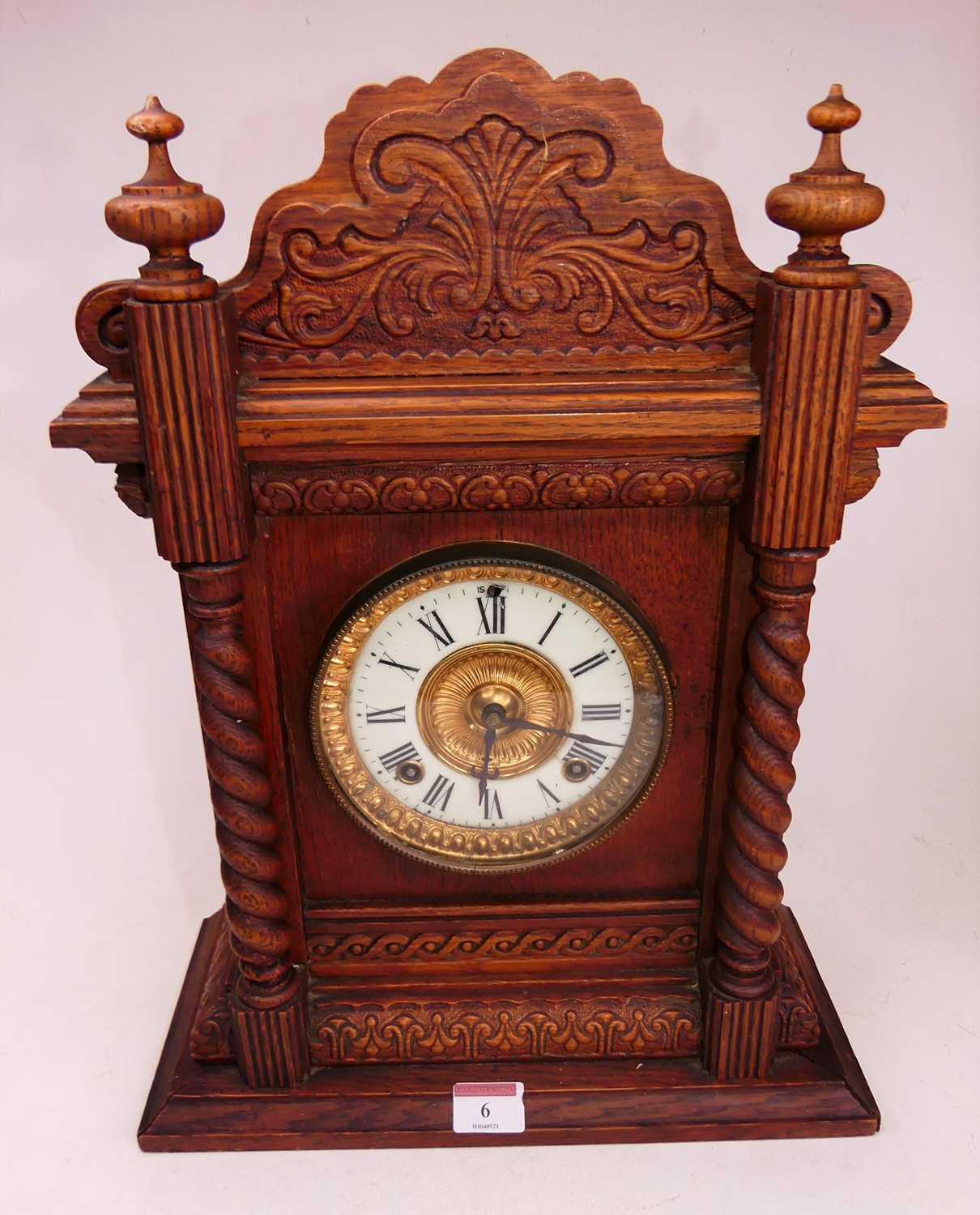 Lot 6 - An early 20th century oak cased eight-day...