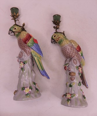 Lot 11 - A pair of 20th century continental porcelain...