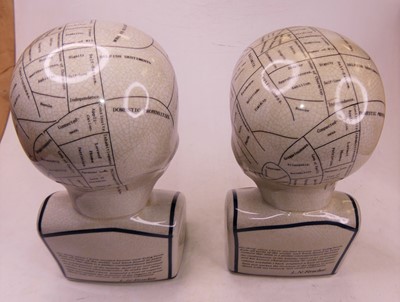 Lot 18 - A pair of reproduction pottery phrenology...