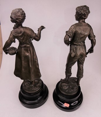 Lot 23 - A pair of 19th century style spelter figures...