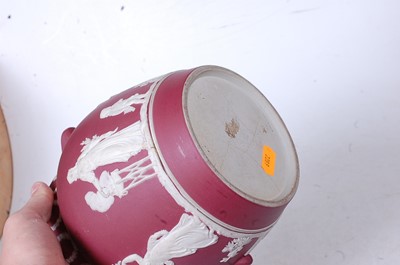 Lot 33 - A Wedgwood crimson Jasperware jug, circa 1870,...