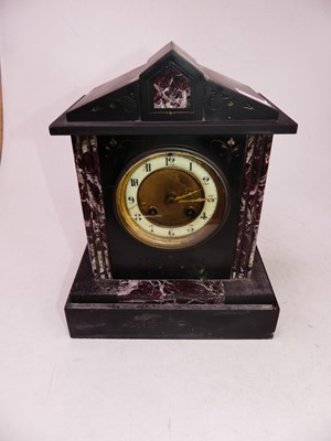 Lot 43 - A Victorian black slate and rouge marble eight-...