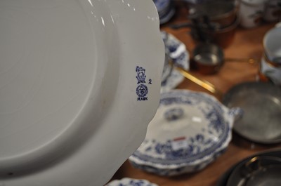 Lot 105 - A Royal Doulton Raby blue and white transfer...