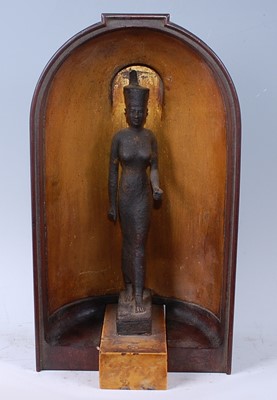 Lot 393 - A cast bronze figure of the Egyptian Goddess...