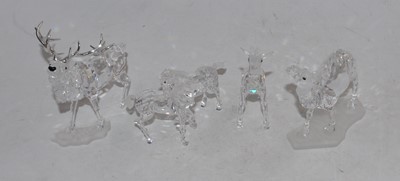 Lot 154 - Four various Swarovski cut crystal animal...
