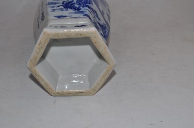 Lot 62 - A Chinese export stoneware vase, of hexagonal...