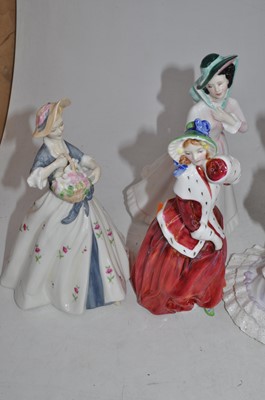Lot 206 - A collection of three Coalport figurines,...