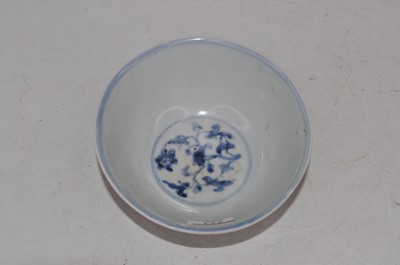 Lot 223 - A Chinese export blue and white bowl,...