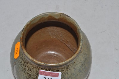 Lot 231 - A stoneware vase, having a slender neck to a...