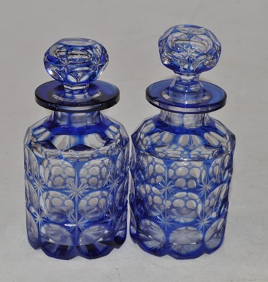 Lot 246 - A pair of 20th century Bohemian style clear...