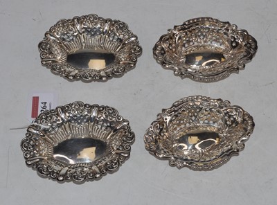 Lot 264 - A pair of late Victorian silver bonbon dishes,...